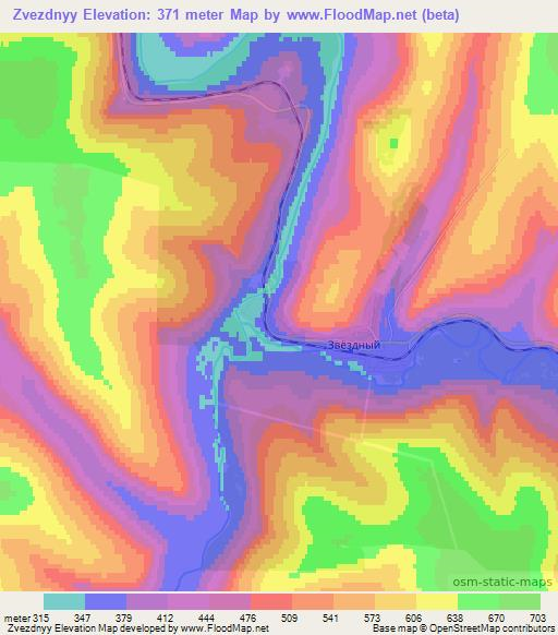 Zvezdnyy,Russia Elevation Map