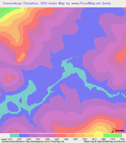 Zverevskoye,Russia Elevation Map