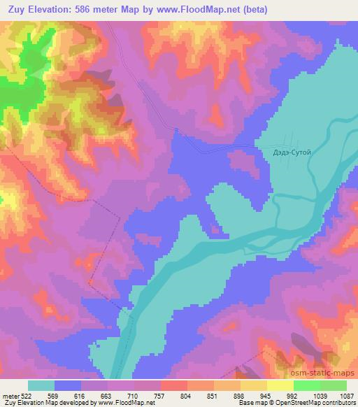 Zuy,Russia Elevation Map