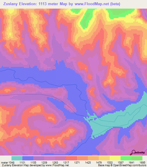 Zuslany,Russia Elevation Map