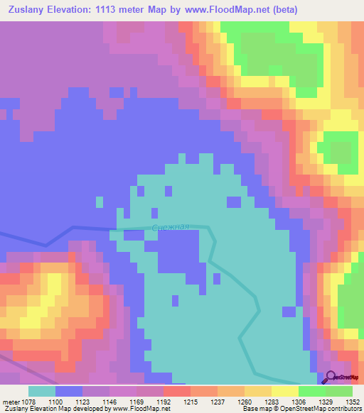 Zuslany,Russia Elevation Map