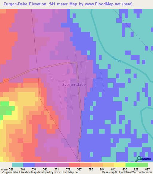 Zurgan-Debe,Russia Elevation Map