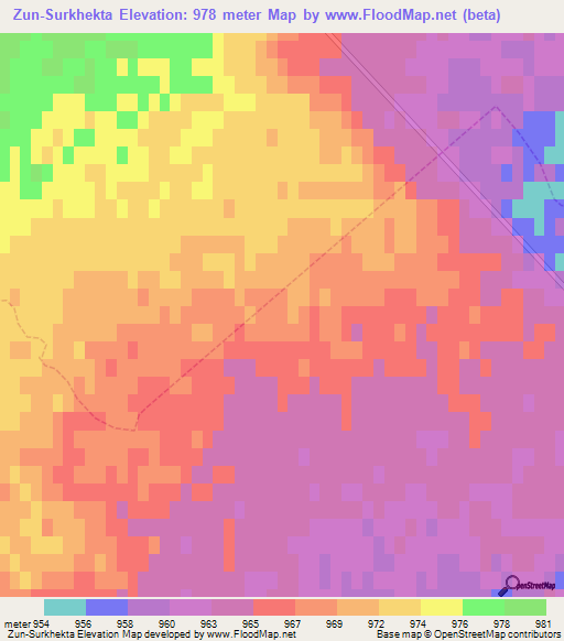 Zun-Surkhekta,Russia Elevation Map