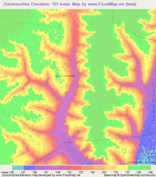 Zolotonozhka,Russia Elevation Map