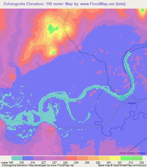 Zolotogorka,Russia Elevation Map