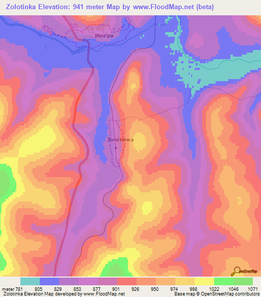 Zolotinka,Russia Elevation Map