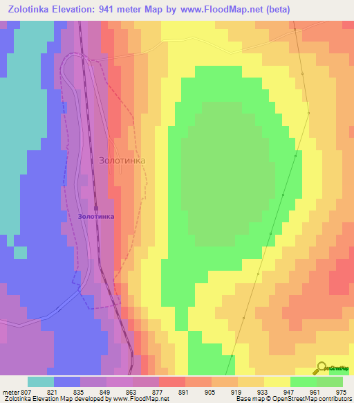 Zolotinka,Russia Elevation Map