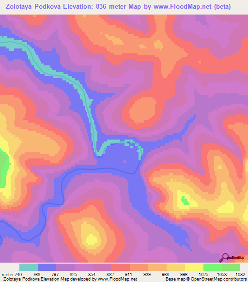 Zolotaya Podkova,Russia Elevation Map