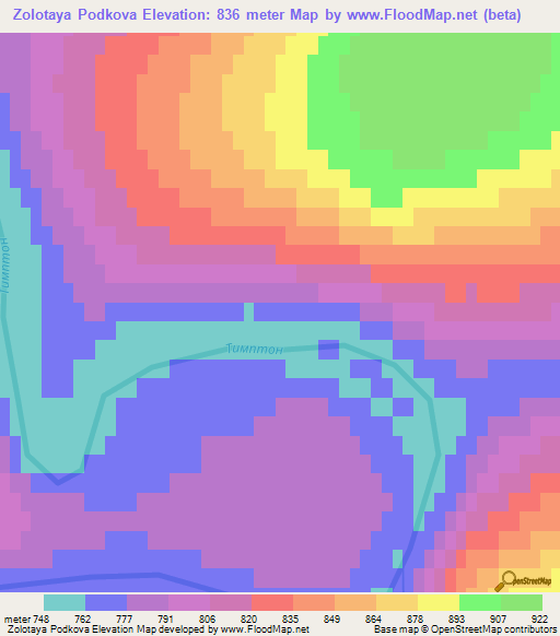 Zolotaya Podkova,Russia Elevation Map