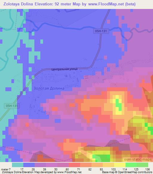 Zolotaya Dolina,Russia Elevation Map