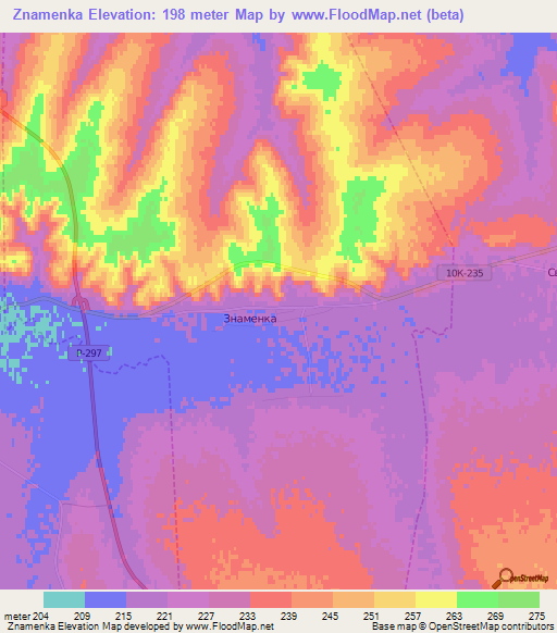 Znamenka,Russia Elevation Map