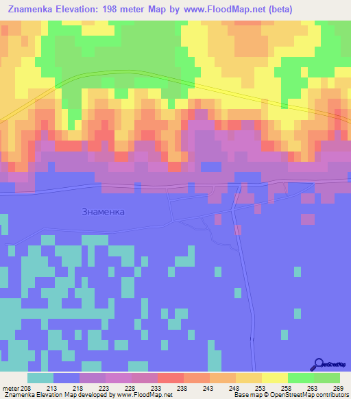 Znamenka,Russia Elevation Map