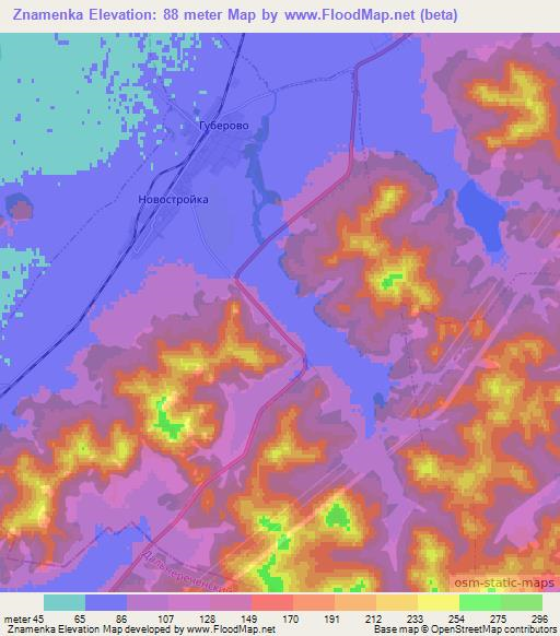 Znamenka,Russia Elevation Map