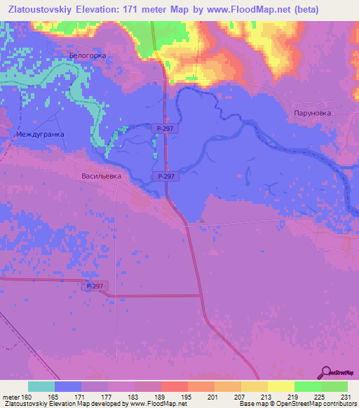 Zlatoustovskiy,Russia Elevation Map