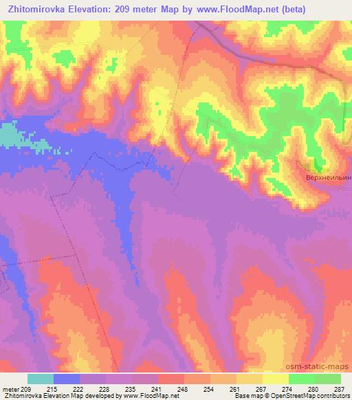 Zhitomirovka,Russia Elevation Map