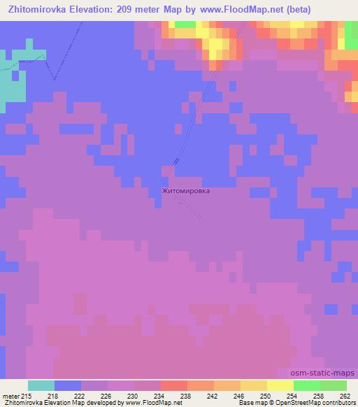 Zhitomirovka,Russia Elevation Map