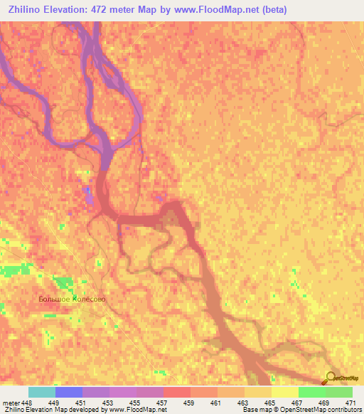 Zhilino,Russia Elevation Map