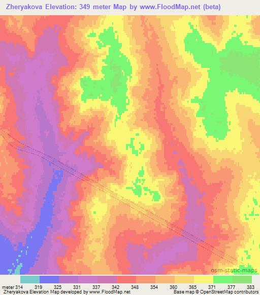 Zheryakova,Russia Elevation Map