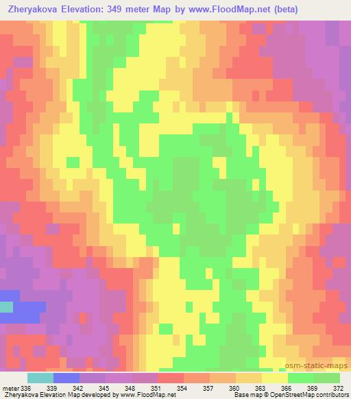 Zheryakova,Russia Elevation Map