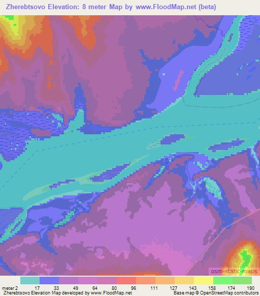 Zherebtsovo,Russia Elevation Map