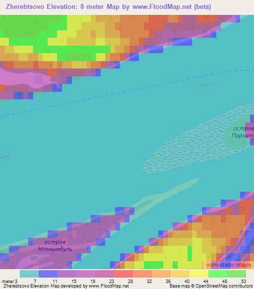 Zherebtsovo,Russia Elevation Map