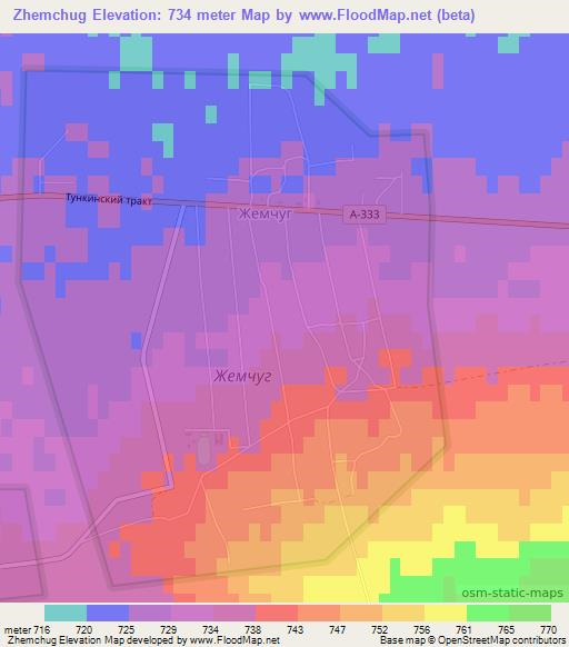 Zhemchug,Russia Elevation Map