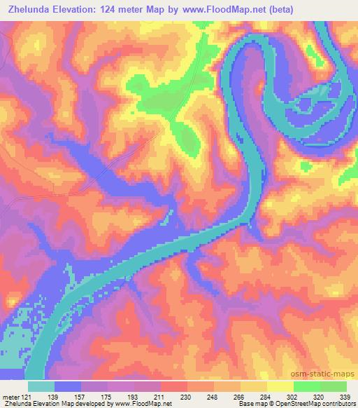 Zhelunda,Russia Elevation Map