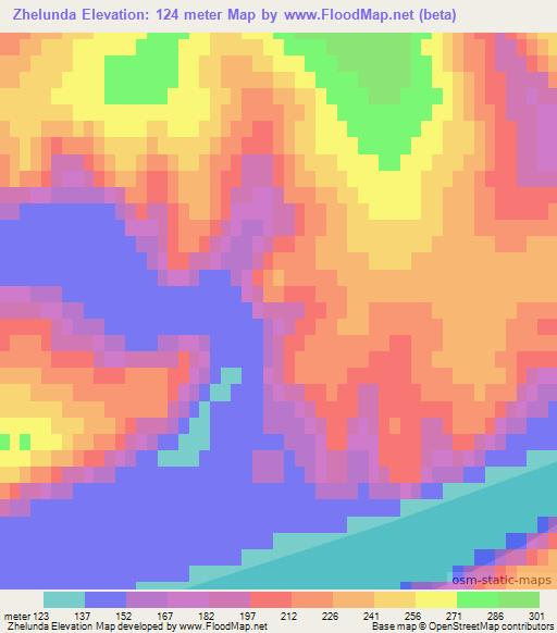 Zhelunda,Russia Elevation Map