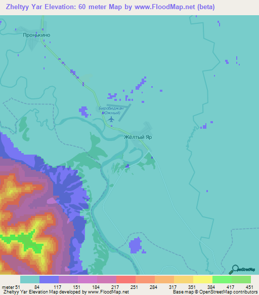 Zheltyy Yar,Russia Elevation Map