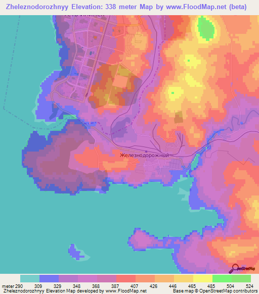 Zheleznodorozhnyy,Russia Elevation Map