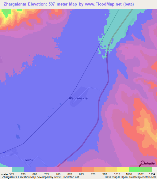 Zhargalanta,Russia Elevation Map