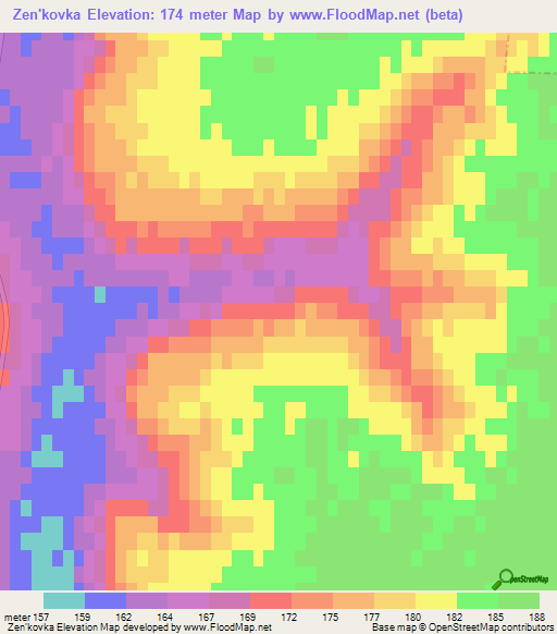 Zen'kovka,Russia Elevation Map