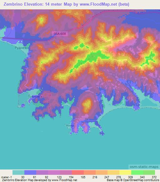 Zembrino,Russia Elevation Map