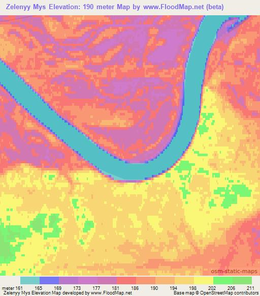 Zelenyy Mys,Russia Elevation Map