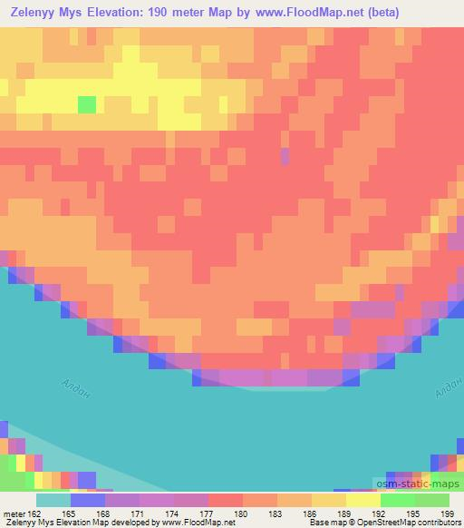 Zelenyy Mys,Russia Elevation Map