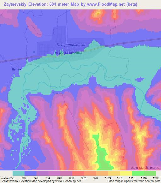 Zaytsevskiy,Russia Elevation Map