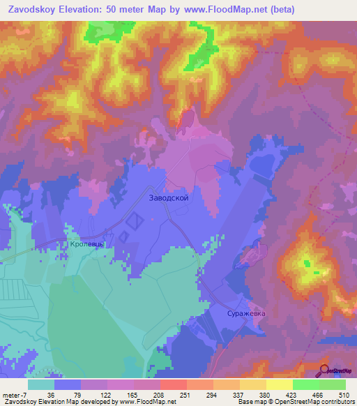 Zavodskoy,Russia Elevation Map