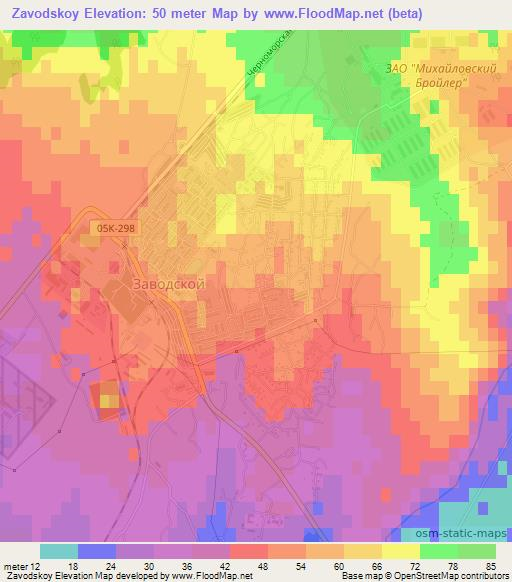 Zavodskoy,Russia Elevation Map