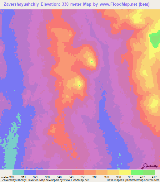 Zavershayushchiy,Russia Elevation Map