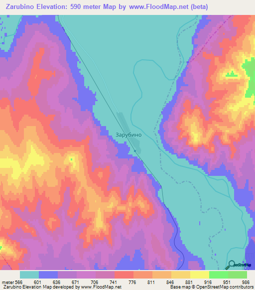 Zarubino,Russia Elevation Map