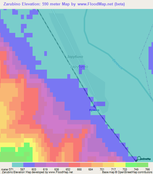 Zarubino,Russia Elevation Map