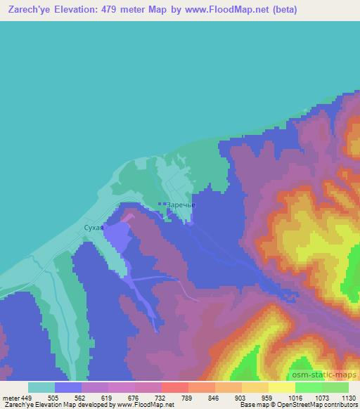 Zarech'ye,Russia Elevation Map