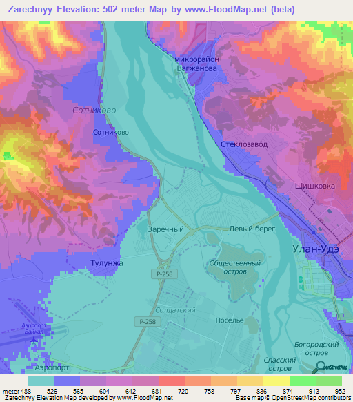 Zarechnyy,Russia Elevation Map