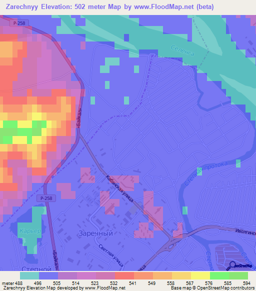 Zarechnyy,Russia Elevation Map