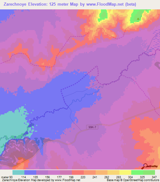 Zarechnoye,Russia Elevation Map