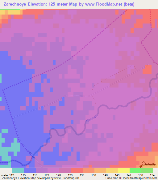 Zarechnoye,Russia Elevation Map