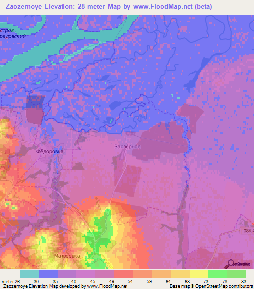 Zaozernoye,Russia Elevation Map