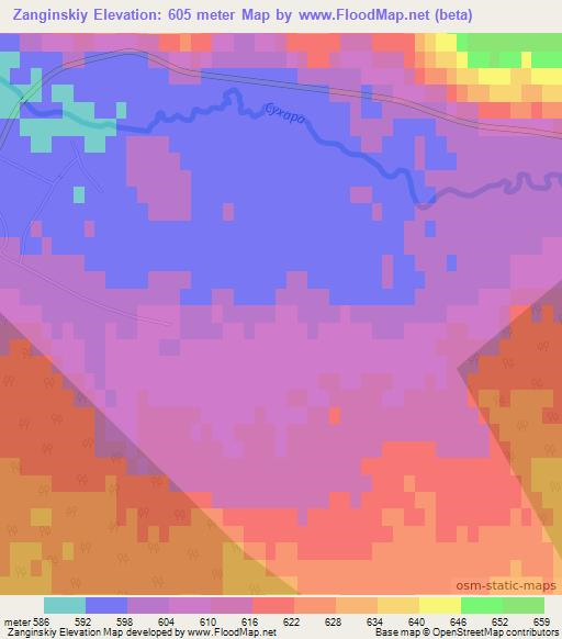 Zanginskiy,Russia Elevation Map