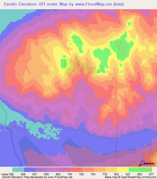 Zandin,Russia Elevation Map