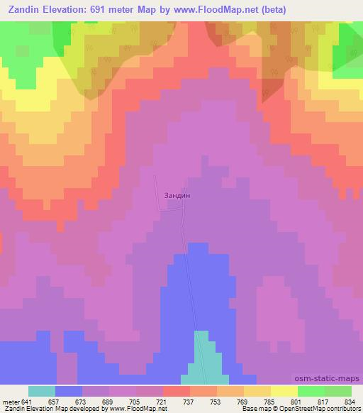 Zandin,Russia Elevation Map